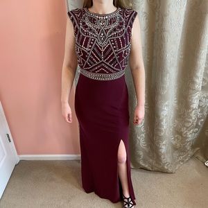 Cassandra Stone by Mac
Dugal Wine Colored/ Pewter
and Crystal Stones & Open Back